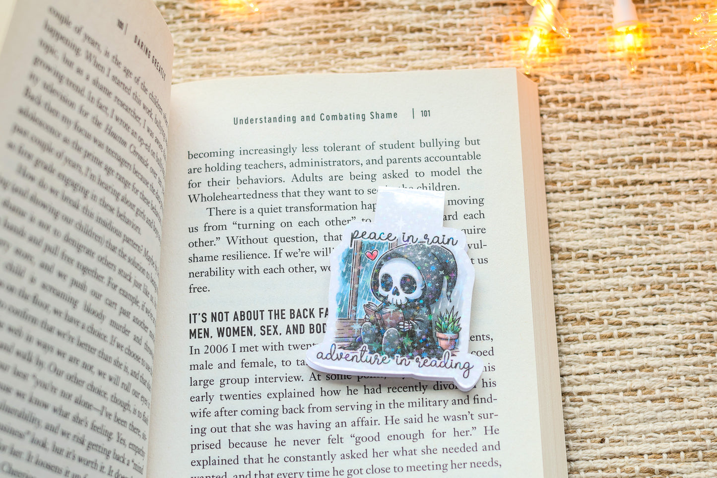 an open book with a skull on it