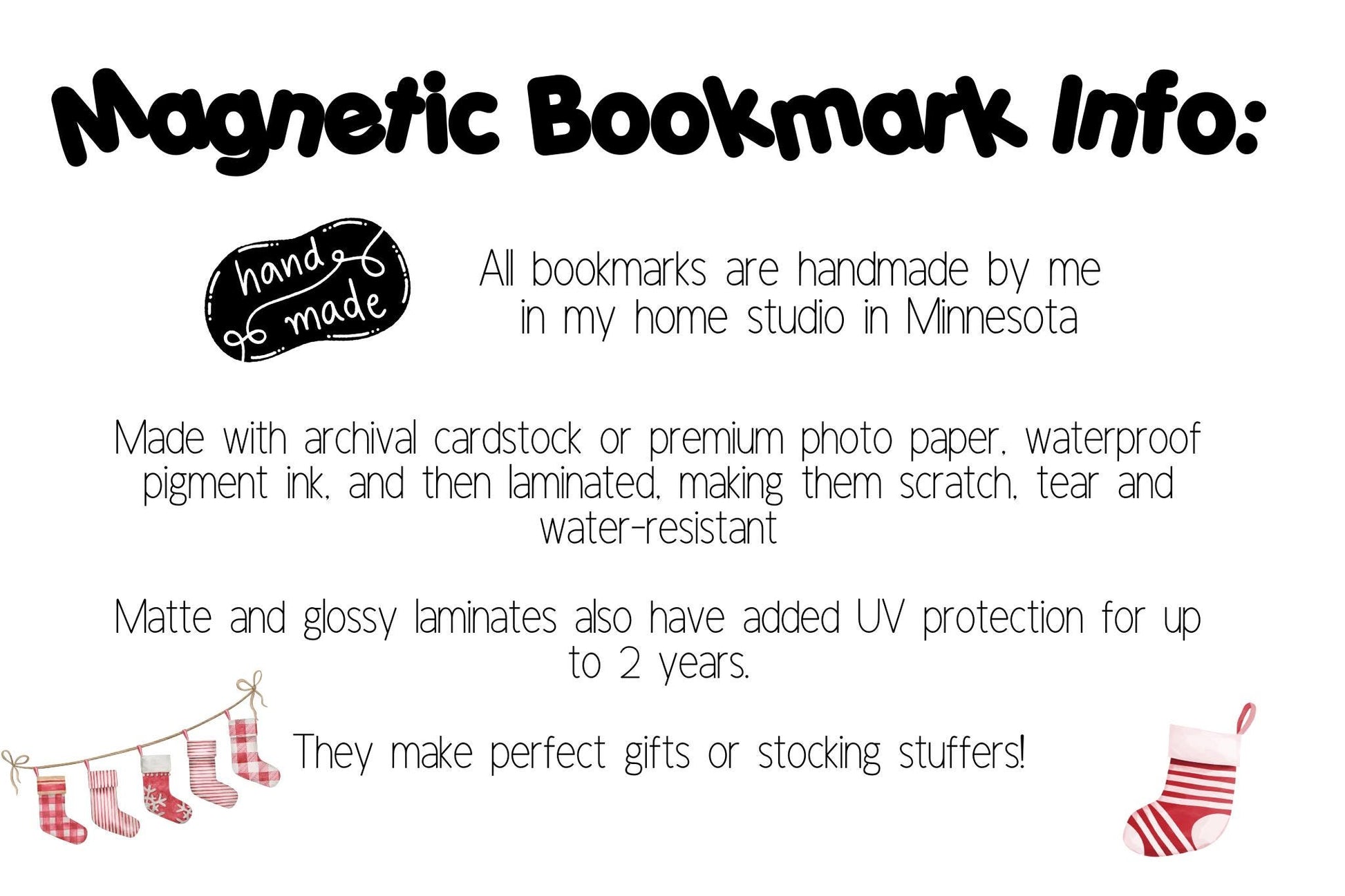 a sign that says magnetic bookmarks info