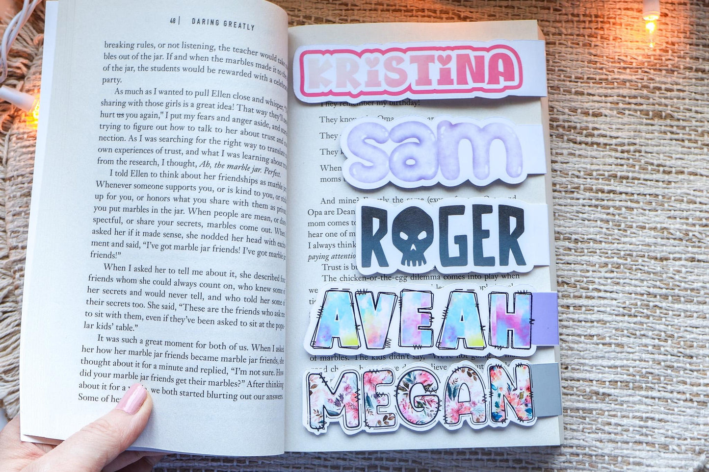 personalized name magnetic bookmark